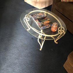 Rod iron glass coffee table