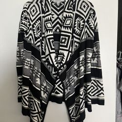 Black /White Cardigan Sz Large