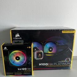 Corsair H100i RGB Platinum AIO & Corsair LL120 Fan PC Cooling