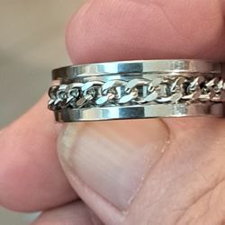 Spinner Stainless Steel Chain Design Ring. Sz  4 Thru 14
