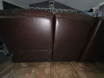 6 seat Brown leather Reclining sofa