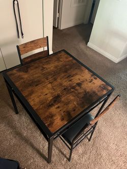 Brown & Black Two Person Dining Table