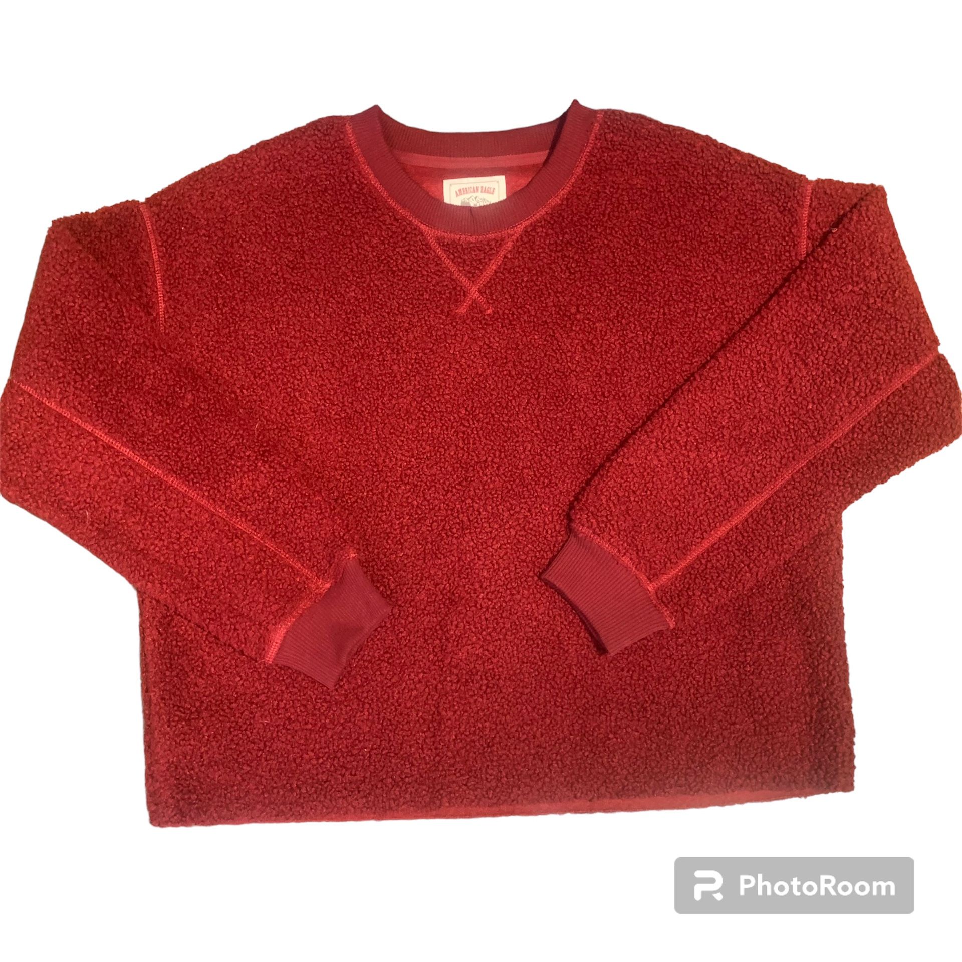 American Eagle Red Sherpa Crew Neck Pullover Sweater Size XS for Sale in  Reno, NV - OfferUp
