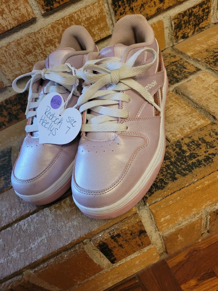 Pink Reebok Heelys - Size 7