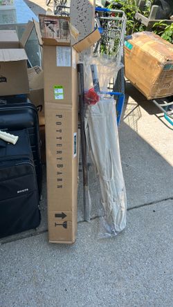 Pottery Barn 6' Natural Umbrella Brand New in Box