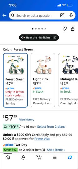 LOL kids fun tricycle : Green