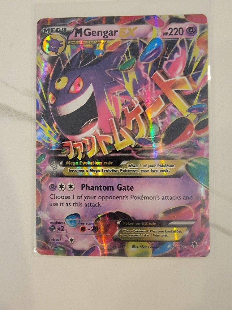 Pokemon Card - M Gengar EX XY Phantom Forces 35/119 Ultra Rare Full Art - MP/LP