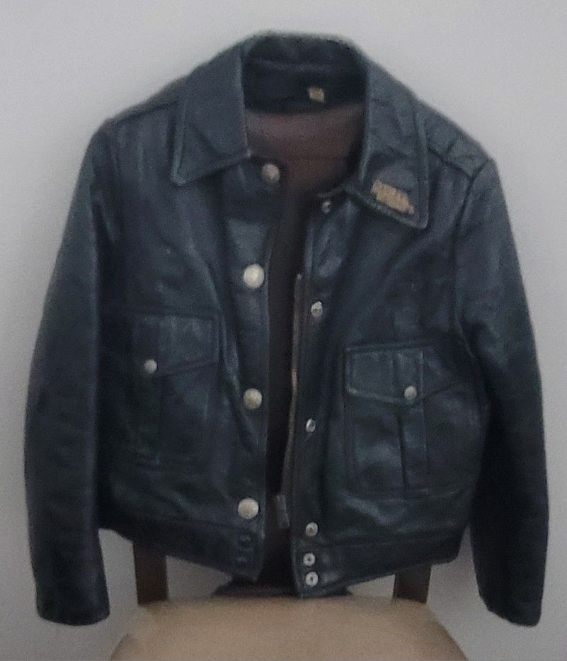 Vintage Police / Motorcycle Police Leather Jacket