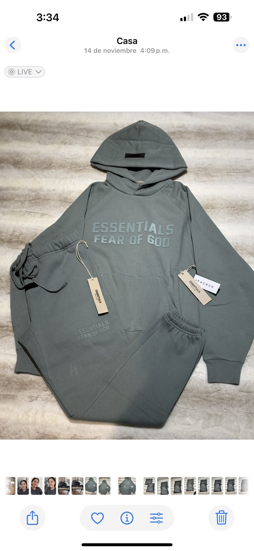Essentials Fear Of Good Hoodie And Jogger Set