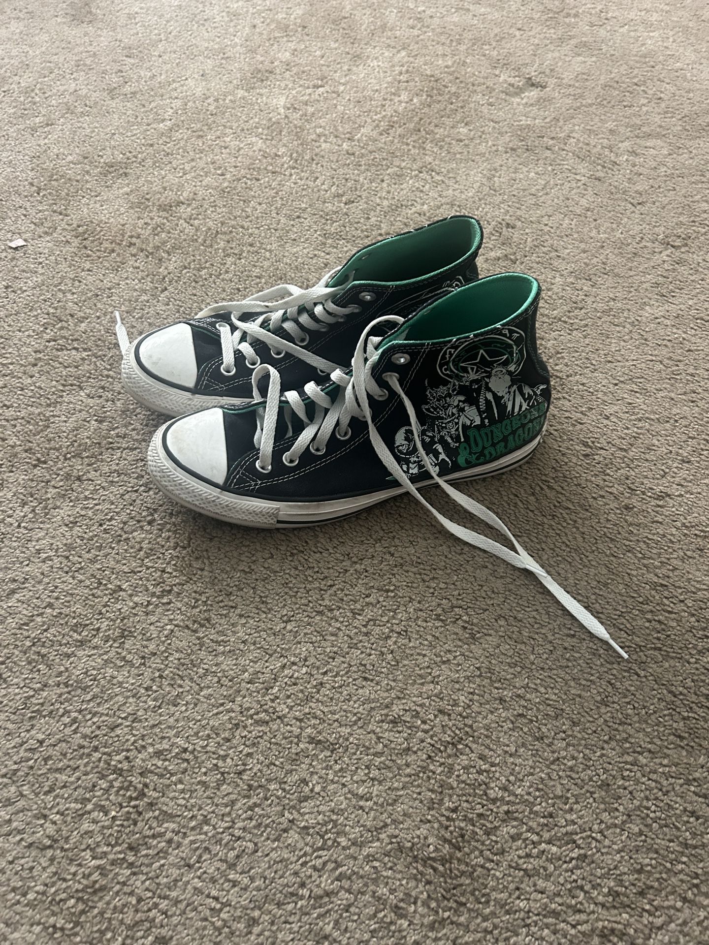 Dungeon and Dragons Converse Black and Green High-Top Sneakers