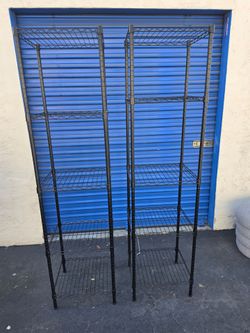 Black Wire Shelving Units – Set of 2