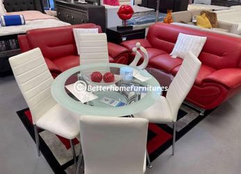 5-Piece Round Glass Dining Set