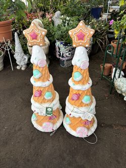 Blow Mold  Gingerbread Waffle Tree, 36 in, Christmas Blow Mold 