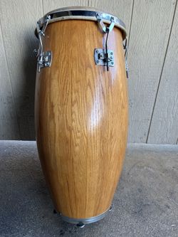 Gon Bop Vntg Large Conga Tumba drum.w Case. Cymbal