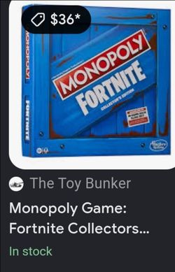 NEW MONOPOLY FORTNITE COLLECTOR'S EDITION