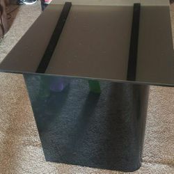 3 Piece Black Glass Desk 