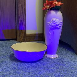 Lenox 8 Inch vase And bowl Set  