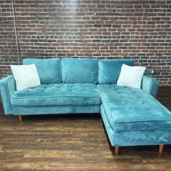 Delivery Available turquoise sectional sofa, couch
