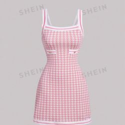 NEW- Pink Houndstooth Dress - Sm