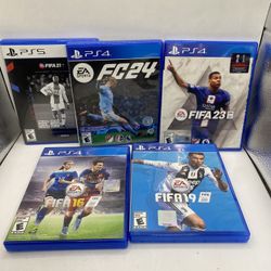 PS4/PS5 Lot of 5: PlayStation 4 FIFA Games Soccer FIFA 16 19 21 23 24 Bundle Lot