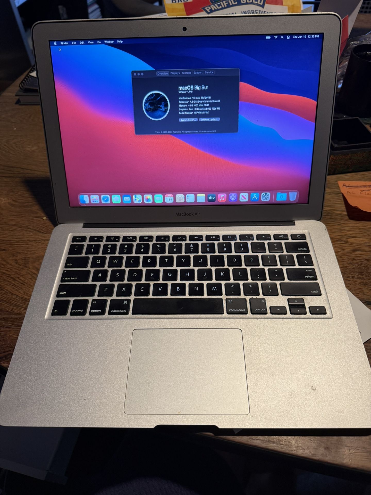 MacBook Air Mid 2013 4/120GB Big Sur