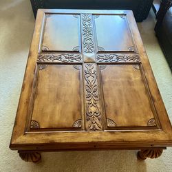 Coffee Table, End Table, Console Table Set- Medium Brown Wood- Z Gallerie