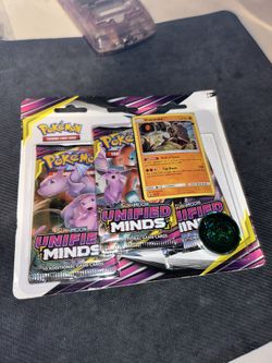 POKEMON TCG:Sun & Moon UNIFIED MINDS 3 Pack Blister BOOSTER STAKATAKA PROMO