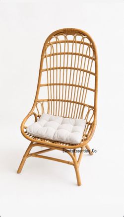 Rattan High-Back Egg Accent Chair with Cushion