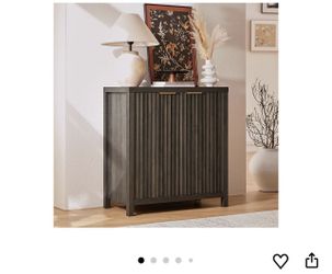 Modern Storage Cabinet, Fluted Sideboard Cabinet with Adjustable Shelves, Accent Buffet Cabinet with Storage, Multifunctional Console Cabinet for Livi