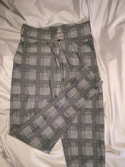 Gray plaid pants