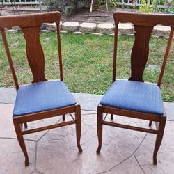 2 Oak Dining Room Chairs