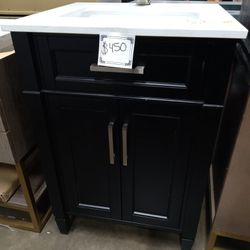 24inch Bathroom Vanity - Black. Includes Top And Sink