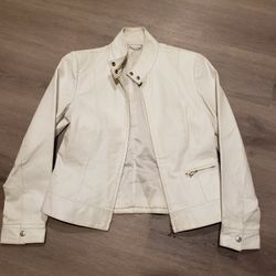 White Leather Jacket 
