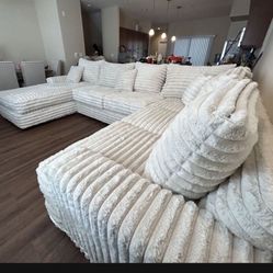 Brand New Custom Elegant Corduroy Sectional Set 