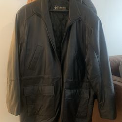 Columbia Leather Coat Jacket (NWOT)