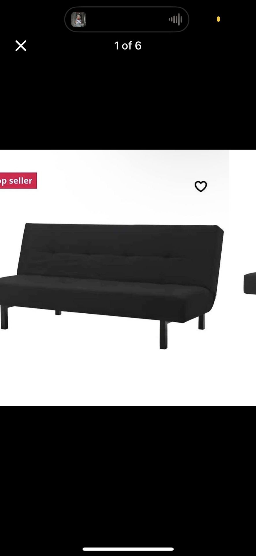 IKEA BALKARP black Sleeper Sofa Futon