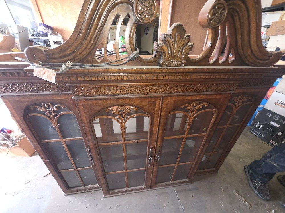 2 Piece China Cabinet Solid Wood