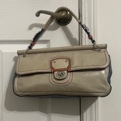 Coach 65th anniversary legacy turn lock Willis bag blue and beige