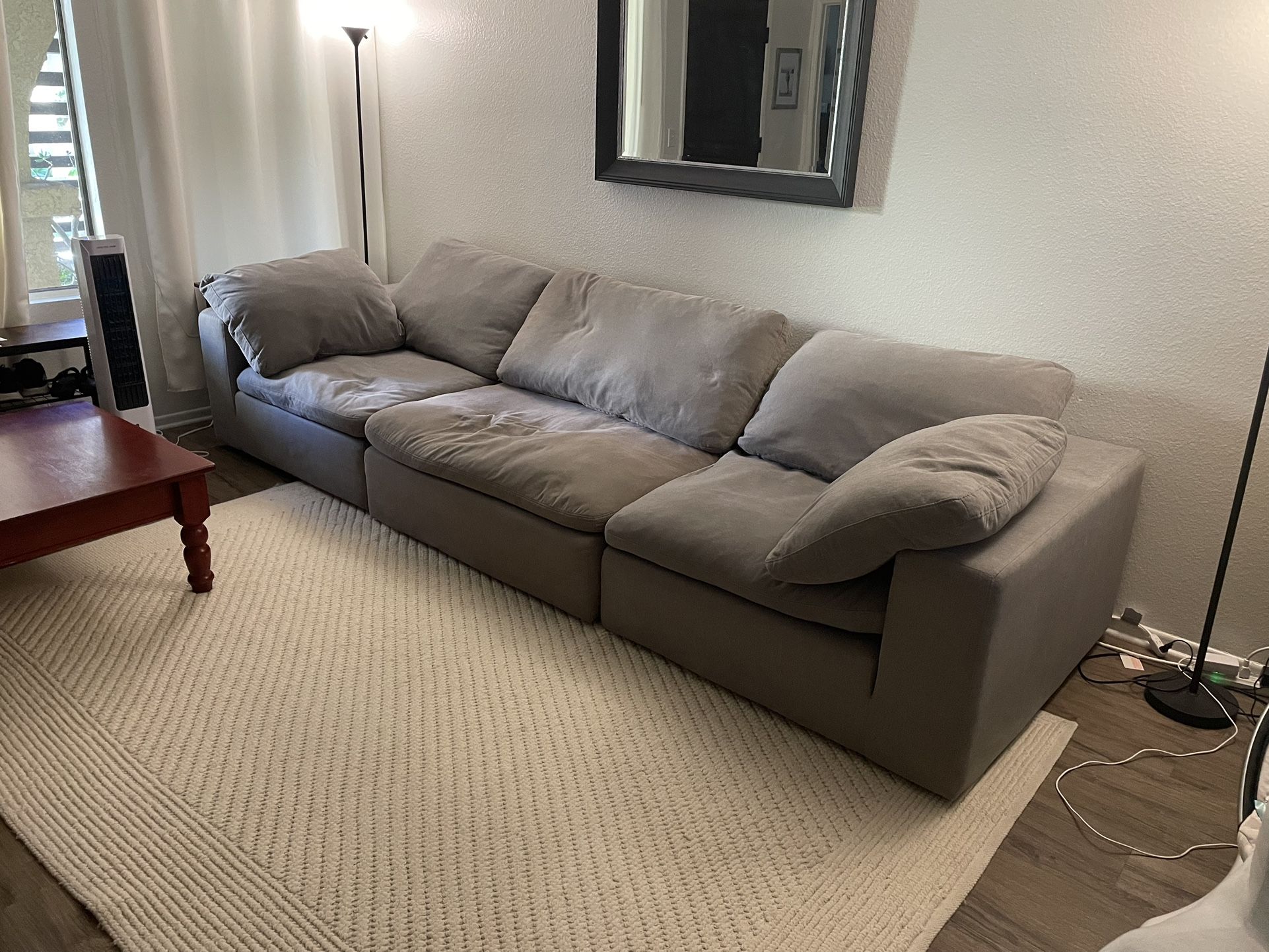 Jerome’s Sectional Lounge Cloud Couch Sofa Grey