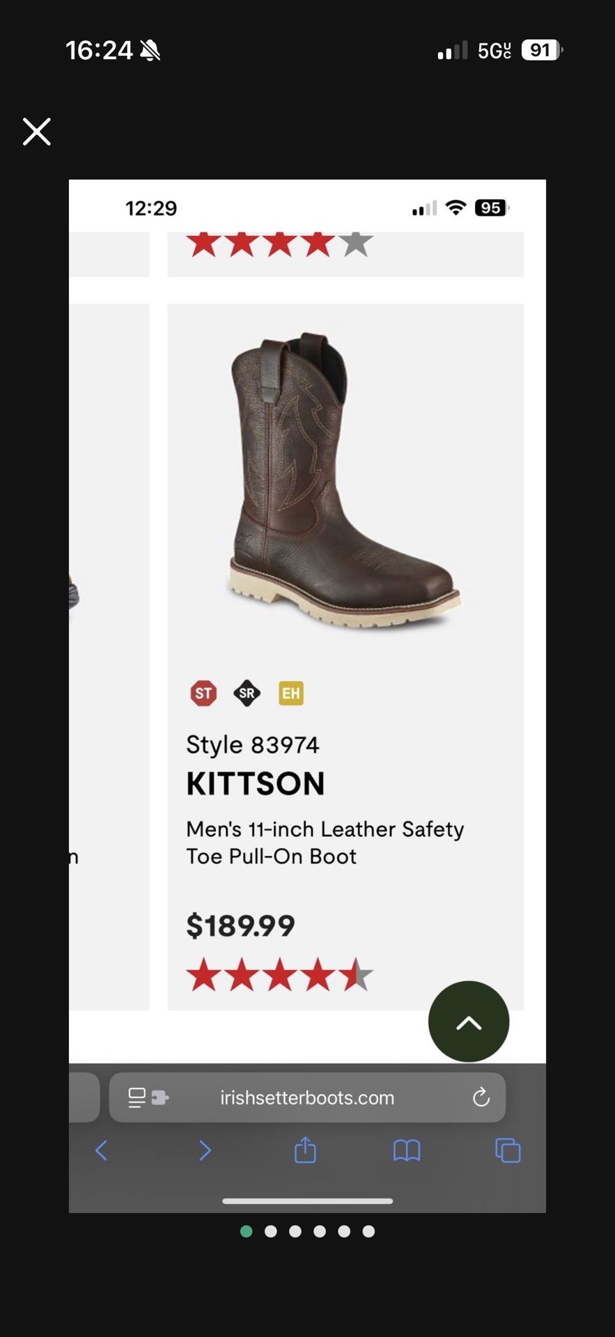 Red Wing Irish Settler Steel Toe Boots