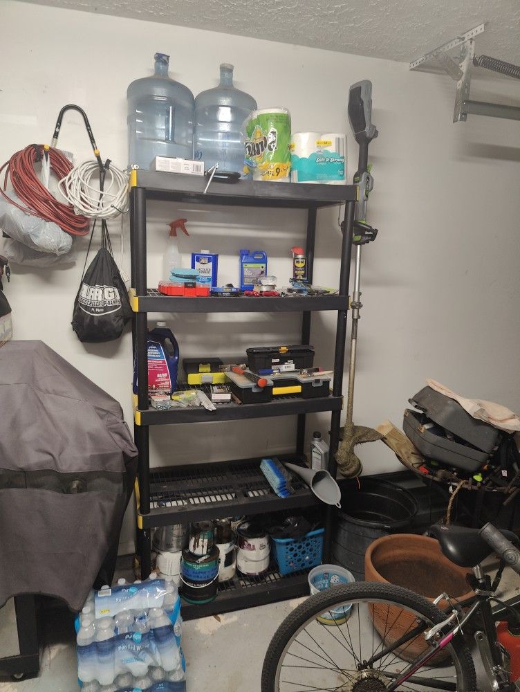 Heavy-Duty Multi-Purpose Plastic Shelving Unit for Garage & Home Organization