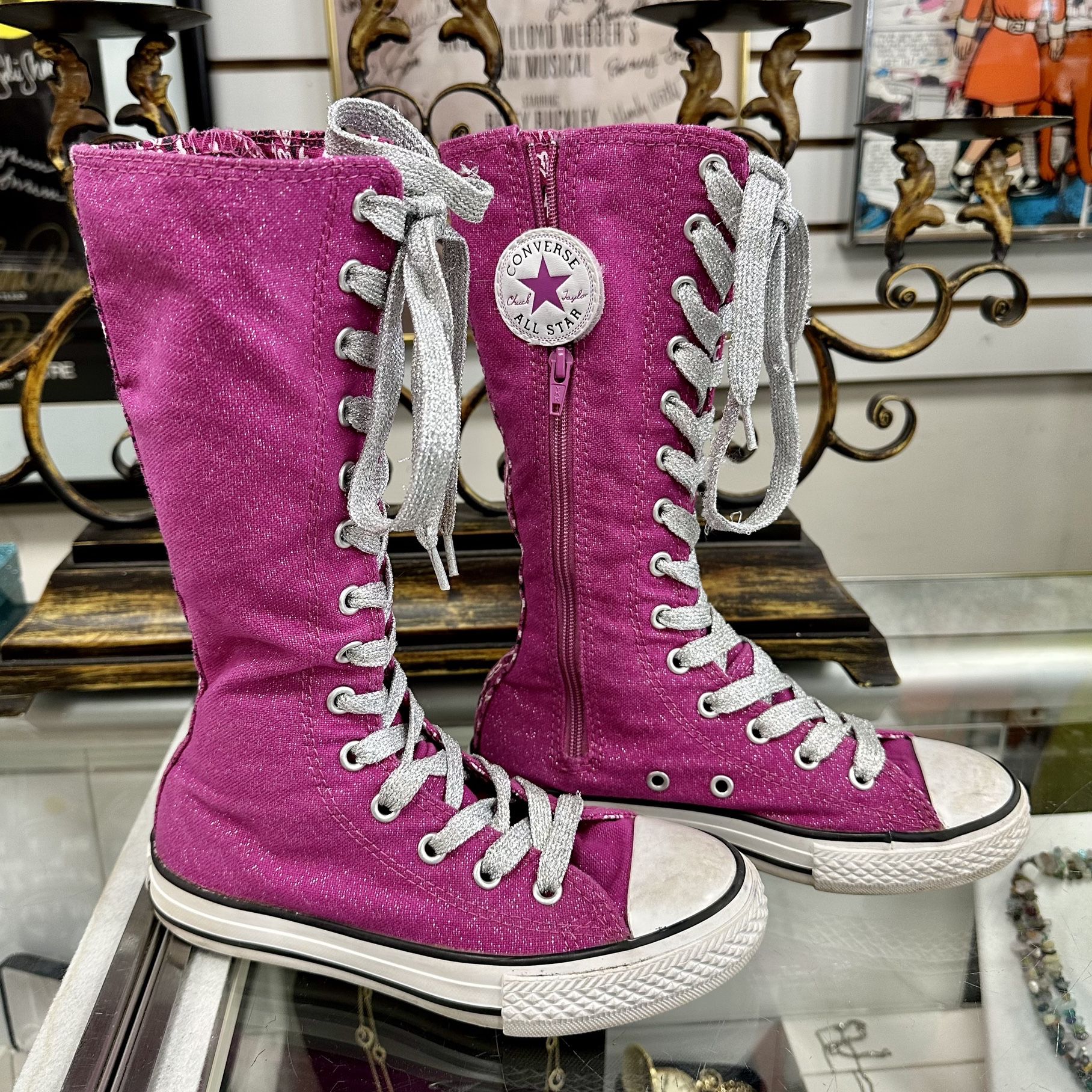 Drijvende kracht bitter Zichtbaar Converse All Star Chuck Taylor Pink XOXO Knee High Tall Shoes Sz Y-13  **RARE** for Sale in Oceanside, NY - OfferUp