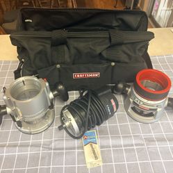 Craftsman Router, Plunge Base & Fixed Base attachments, Carbide Tipped Bit with Carrying Bag