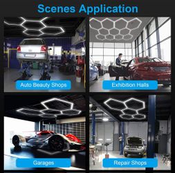 LZHOME Hexagon LED Garage Light Luz De Garaje LED Hexagonal for