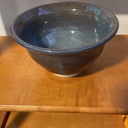 Hand Thrown Pottery Bowl  - Blue