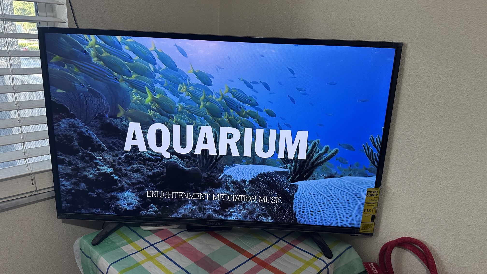 Sharp TV 40 Inch With AirPlay With IKEA table (Black)