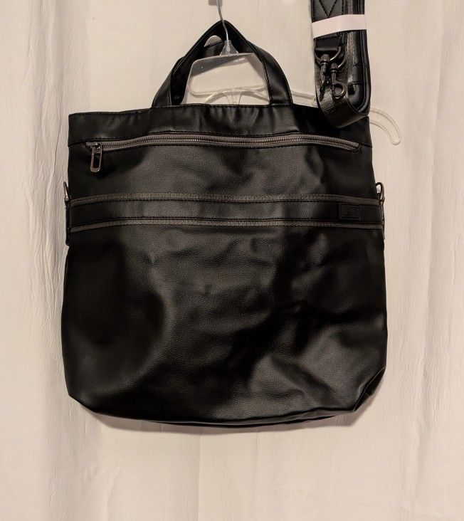 Golden Pacific Mens Black Tote Bag With Detachable Strap RFID Protected