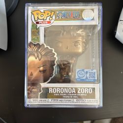 Funko Pop Plus One Piece Roronoa Zoro 1900 Statue Bronze + Protector