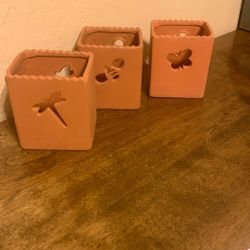 Terracotta Candleholders (3)