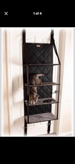 NEW K&H Hangin’ Cat Tree 4-Story Door Mounted Cat Tower Space Saving Cat Furniture